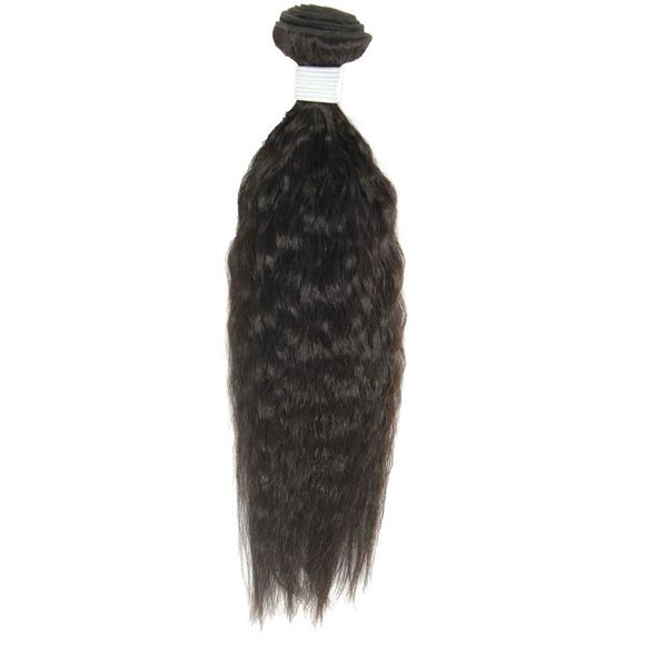 Shaggy Yaki droite brésilienne Human Hair Fashion Natural Black 1 Piece / cheveux Trame du terrain Femmes - Noir 10INCH