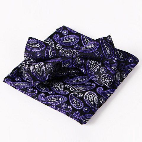 

Stylish Men's Ethnic Paisley Jacquard Bow Tie and Handkerchief, Black