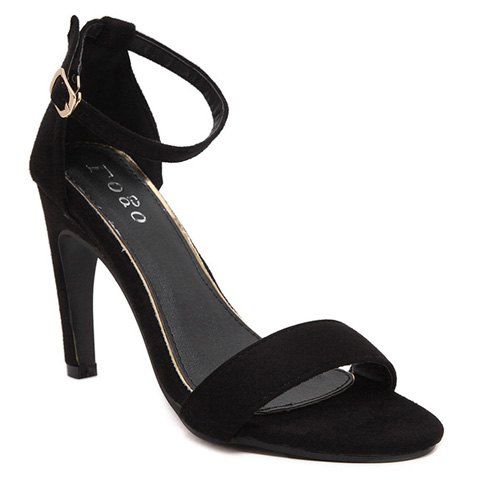 Trendy Stiletto Heel and Ankle Strap Design Women's Sandals - Noir 36