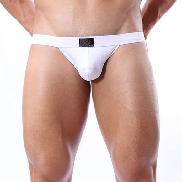 Modal Thongs Solid Couleur Creux Out Design Taille Basse U convexes Pouch Hommes - Blanc L