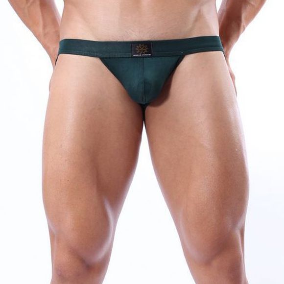 Modal Thongs Solid Couleur Creux Out Design Taille Basse U convexes Pouch Hommes - vert foncé S