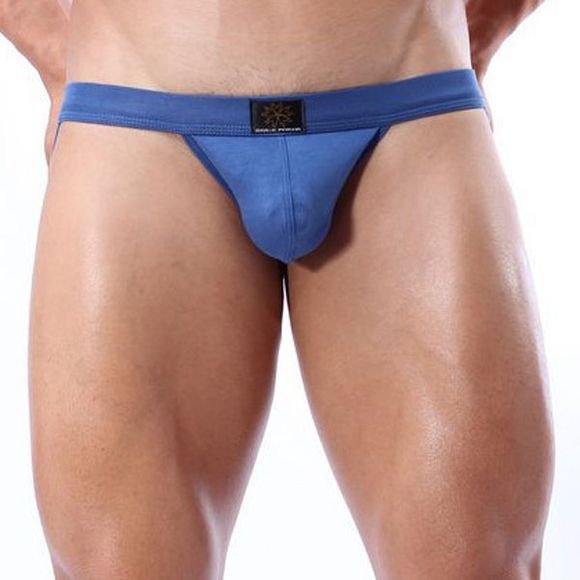 Modal Thongs Solid Couleur Creux Out Design Taille Basse U convexes Pouch Hommes - Bleu profond L