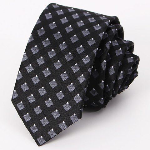 

Stylish Men's Checkered Jacquard 6.5CM Width Black Tie
