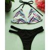 Bikini Set de mode Halter Backless Multicolor Striped femmes - coloré M