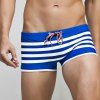 Boxer Natation Trunks Color Block Stripes taille basse à lacets Hommes - Bleu 2XL