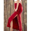 Maxi Skirt Superbe Lace-Up High Slit Red femmes - Rouge M