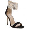 Fashionable Zipper and Colour Block Design Women's Sandals - Noir 40