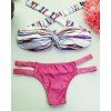 Bustier mode évider Colorful Bikini'S Striped femmes - Rose L