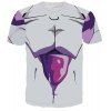 Tongue col rond 3D Cartoon Imprimé T-shirt à manches courtes hommes Minceur - Blanc M