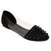 Trendy Rivets et chaussures plates de plastique transparent design femme - Noir 39
