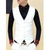 Solid Color V-Neck Single Breasted Waistcoat For Men - Blanc M