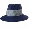 Chic Labelling Embellished Color Block Sun-Resistant Women's Straw Hat - Bleu Violet 