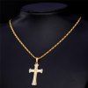 Vintage strass Collier Crucifix pour les femmes - d'or 