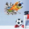 Chic 3D Football Motif de mur brisé Autocollant Salon Chambre Décoration - multicolore 