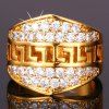 Stunning Rhinestoned Ring For Men - d'or ONE-SIZE