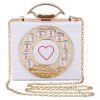 Chic Metal and Telephone Shape Design Women's Evening Bag - WHITE 