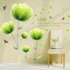 Motif vert Chic Floral Autocollant Mural Pour Salon Chambre Décoration - Vert clair 