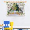 Motif Chic 3D Window Grove Paysage Autocollant Mural Pour Salon Chambre Décoration - multicolore 
