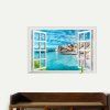 Chic Qualité 3D, Fenêtre, Italie Cinq Fishing Village Motif Removeable Stickers muraux - multicolore 
