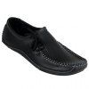 Casual Stitching and Solid Color Design Men's Loafers - Noir 42