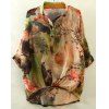 Stylish Printed 3/4 Sleeve Asymmetric Blouse For Women - multicolore ONE SIZE(FIT SIZE XS TO M)