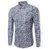 Chemise à Col Rabattu Décontractée avec Imprimé Fleurs Grande-Taille pour Hommes - Bleu Glacé XL