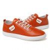 Stylish Metallic and PU Leather Design Men's Casual Shoes - Orange 39