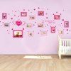 Élégant Motif de coeur d'amour Photo Wall Removeable Stickers muraux - Rose 