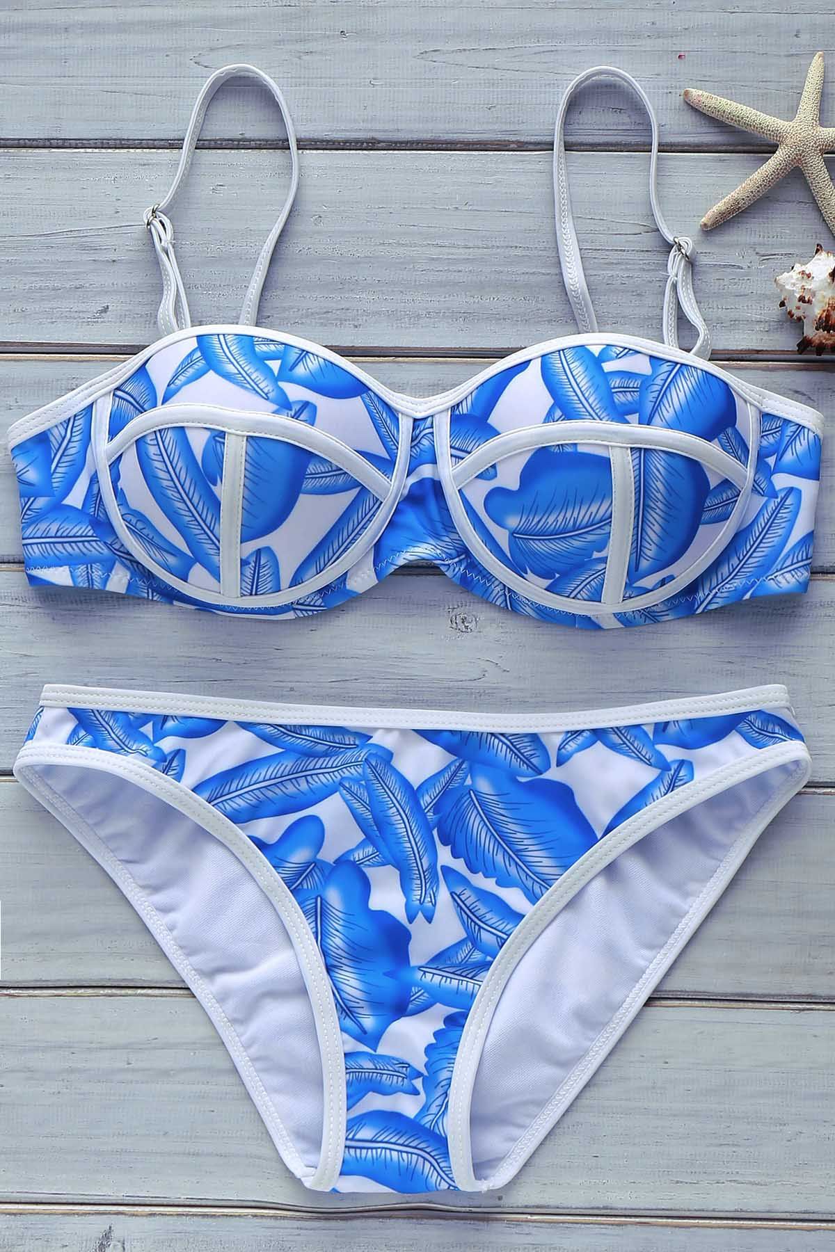 [41% OFF] 2021 Printed Bikini Set For Women In BLUE | DressLily