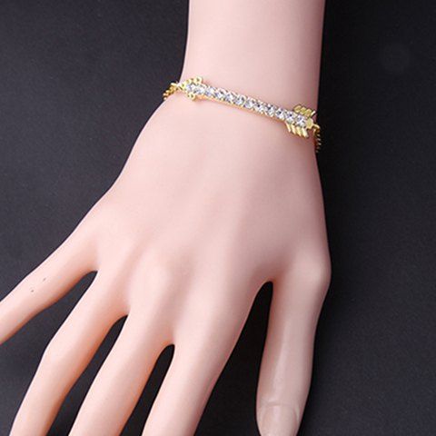 Vintage Rhinestoned catégorie Forme Bracelet pour les femmes - d'or 
