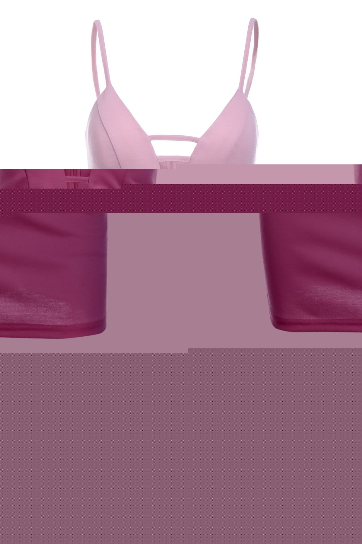 

Sexy Women's Spaghetti Strap Pink Hollow Dress