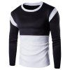 Round Neck Pullover Splicing Sweatshirt For Men - Noir L
