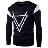 Round Neck Pullover Inverted Triangle Sweatshirt For Men - Noir M
