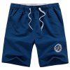 Solide Couleur Lacets Lettres Motif droites Shorts Leg Men - Bleu Toile de Jean 4XL