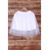 Elegant Elastic Waist White Layered Women's Voile Skirt - WHITE M