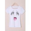 Short Sleeve 3D Print T-Shirt For Women - Blanc M