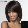 Élégant Siv cheveux longs Raides perruque de cheveux humains pour les femmes - Noir 