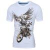 T-shirt col rond Vogue 3D Aigle Imprimer manches courtes hommes - Blanc L