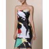 Midi Dress Sexy bretelles sans manches imprimé femmes - multicolore S