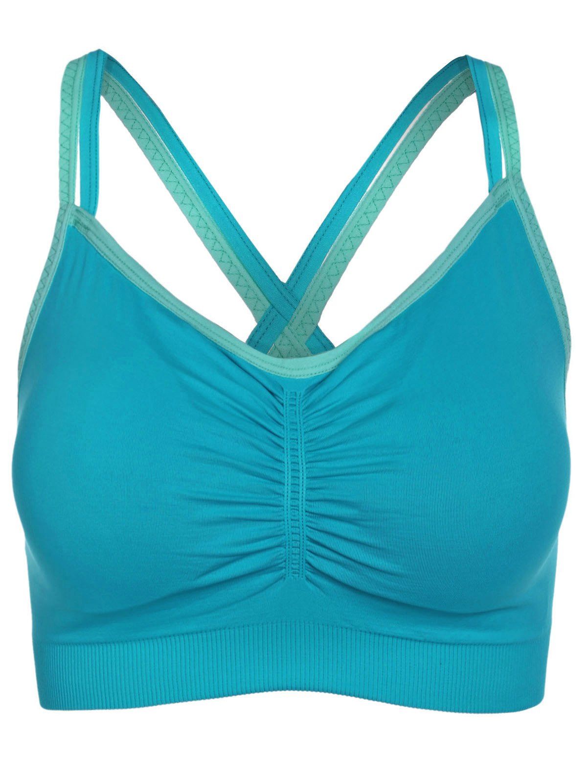 

Stylish Women's Cross Back Sport Bra, Blue