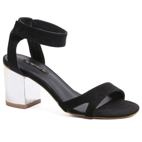 Stylish Flock and  Design Women's Sandals - Noir 38