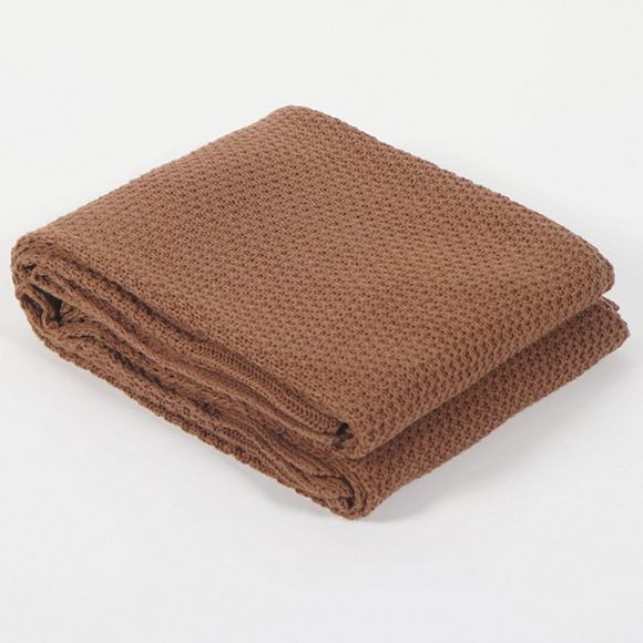 Mode Solide Couleur Coton Tricoté Summer Blanket For Children - café 