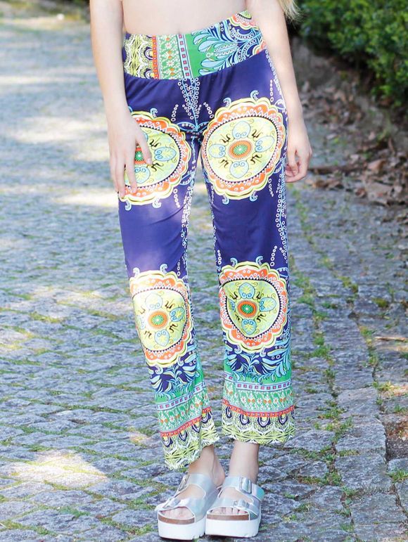 Pantalons Exumas imprimés à la taille moyenne - multicolore S