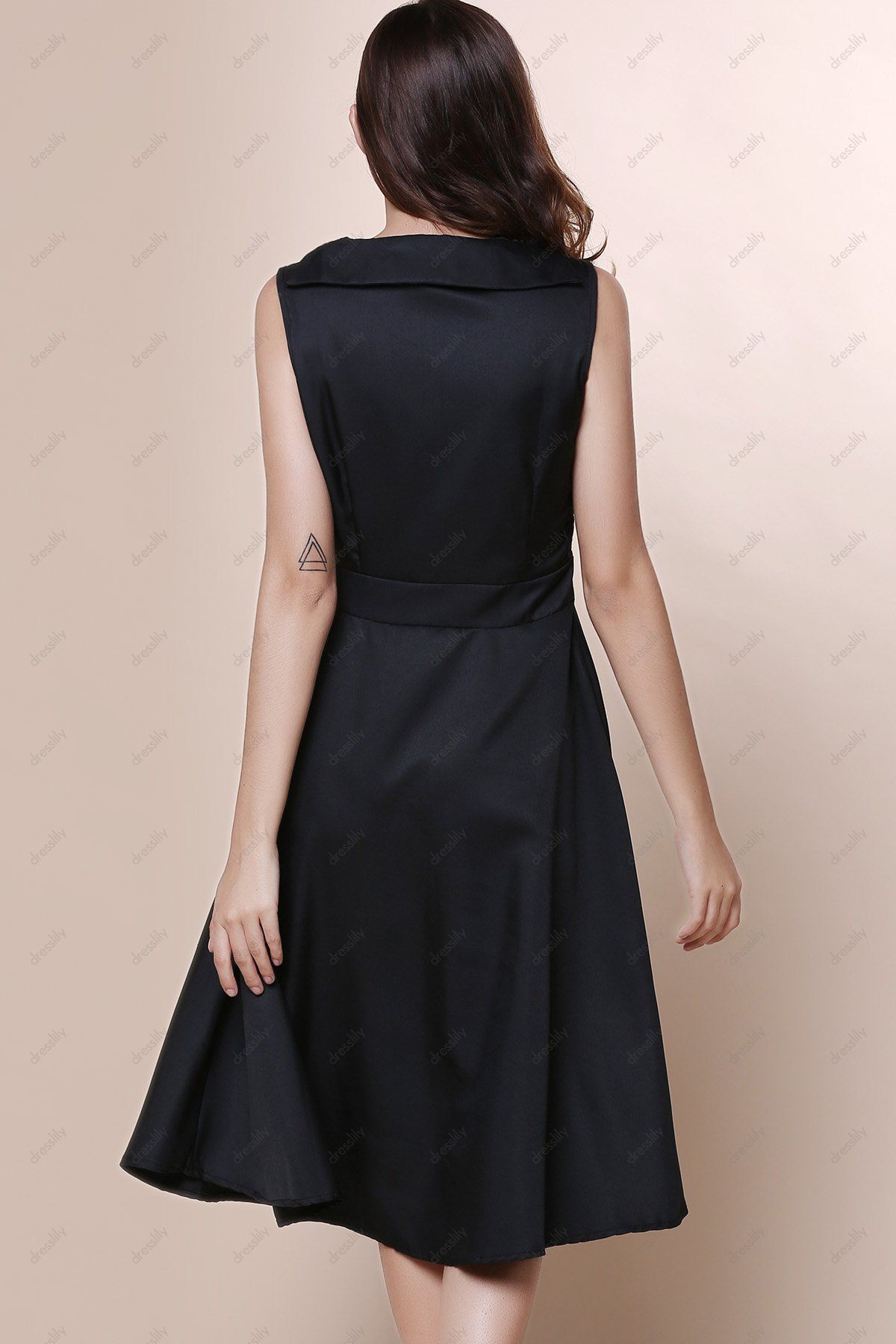 [25% OFF] 2021 Vintage Turn-Down Collar Sleeveless Bowknot Embellished ...