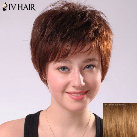 Siv Hair Ultrashort Oblique Bang Women S Human Hair Wig