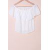 Stylish Half Sleeve Slash Collar Solid Color Chiffon Women's Blouse - Blanc Cassé S