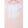 Stylish Half Sleeve Slash Collar Solid Color Chiffon Women's Blouse - Blanc Cassé XL