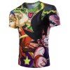 T-shirt imprimé Figure hommes manches col rond 3D japonais Cartoon courtes - multicolore 2XL