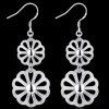 Pair of Gorgeous Solid Color Blossom Drop Earrings For Women - Argent 