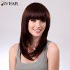 Siv Hair Perruque de Cheveux Humain Charmante Droite Naturelle avec Pleine Frange Pour Femme - 33 Puce Foncé 